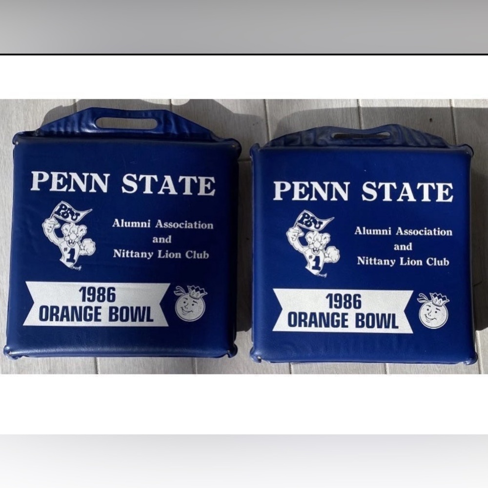 1986 Vintage 2 Penn State Nittany Lions  Orange Bowl Seat Cushions/Ponchos